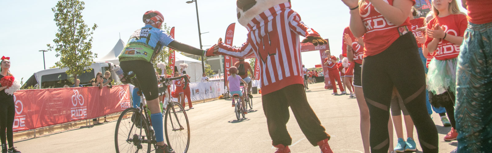 The Ride finisher with Bucky and Cheer Squad