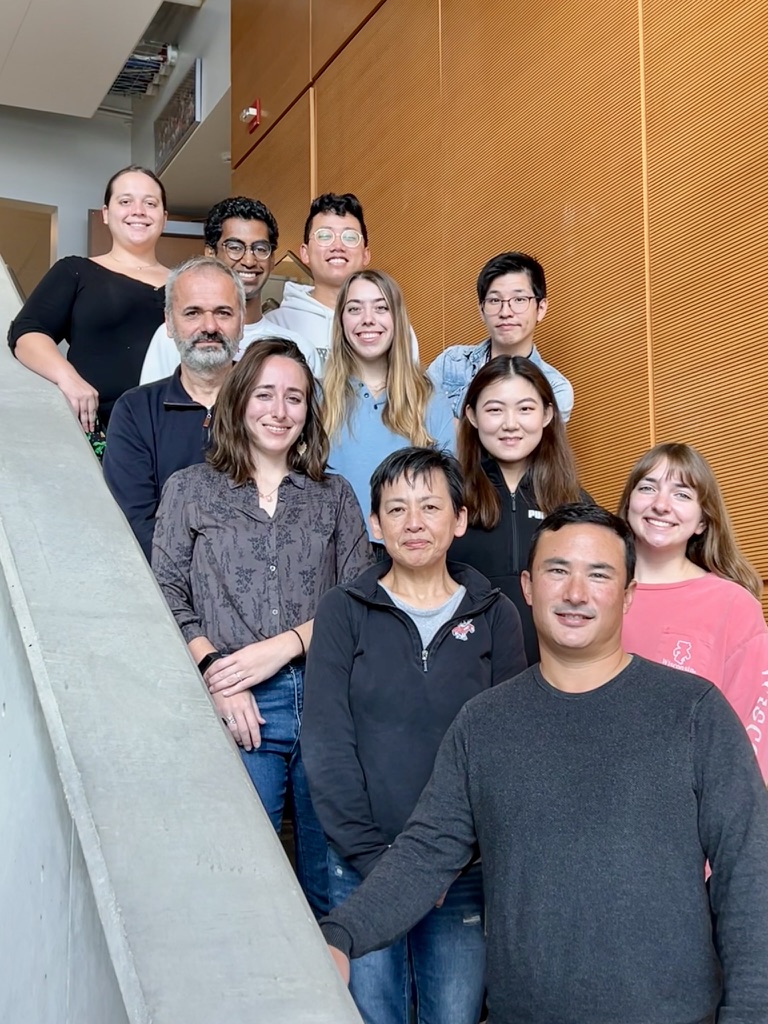 Kimple Lab members on stairs