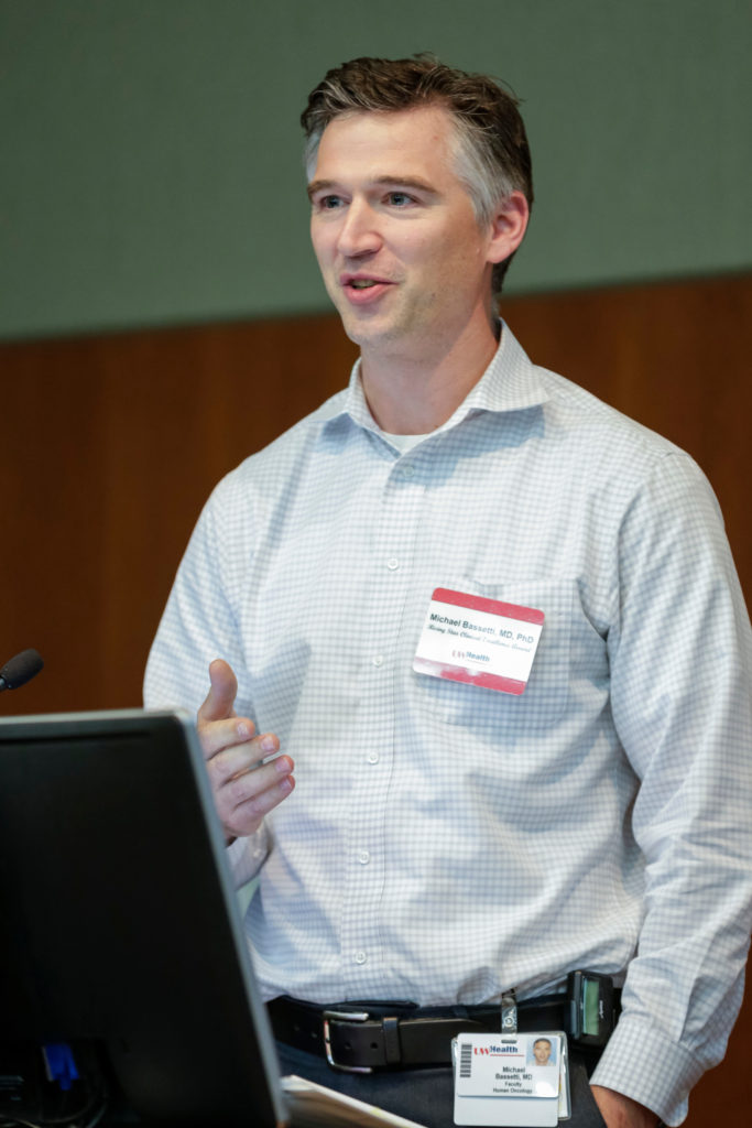 Dr. Michael Bassetti talking at 2018 UW Health Physicians Excellence Awards presentation