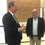 DHO Chairman Dr. Paul Harari talks with U.S. Rep. Mark Pocan.