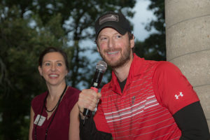 Dr. Tiffany Glazer, UW Surgeon, and Dr. Matt Witek, UW Radiation Oncologist, speak at 12th Annual Heads Up! Golf Fundraiser 2018