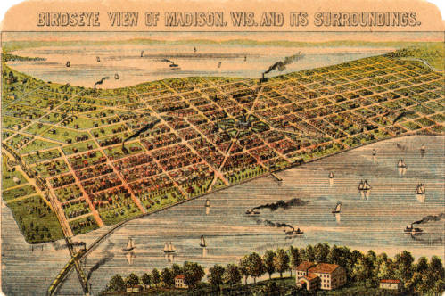 Birdsey View of Madison, Wis and its Surroundings