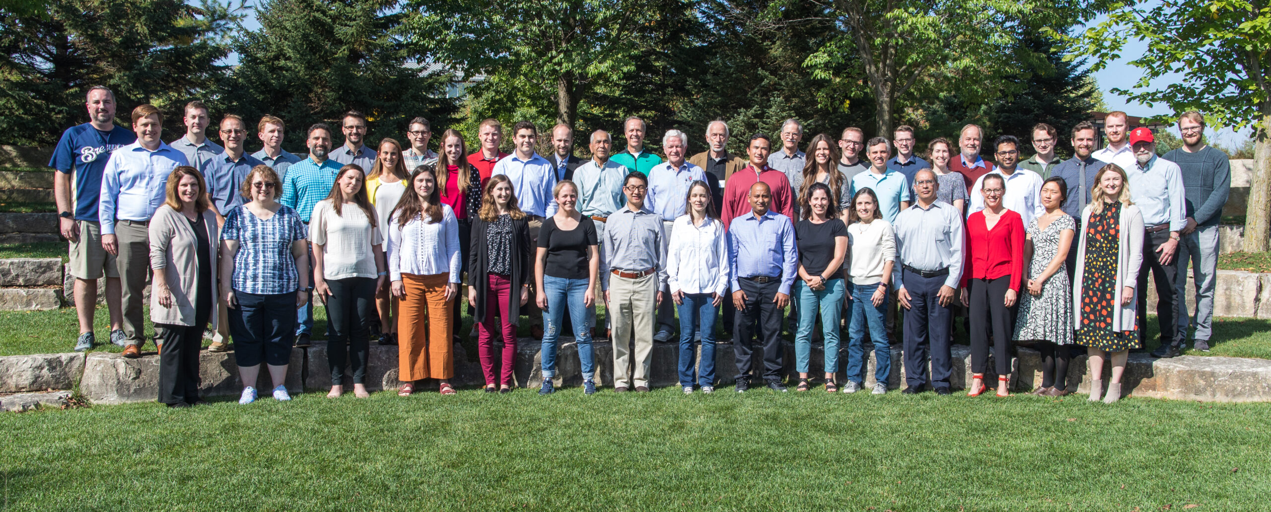 outdoor group photo of attendees of the 2021 Department of Human Oncology Research Retreat