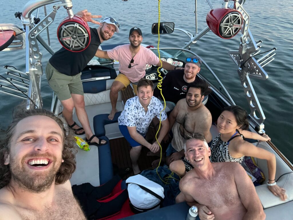 Group of people on ski boat