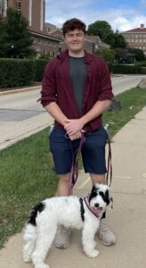 Picture of Pate Lantz with his dog at Henry Mall