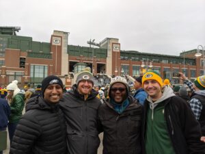 Physics Residents outside of Lambeau Field