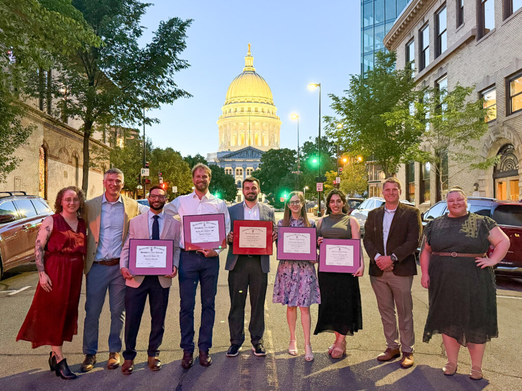 Graduating residents stand in from of the capitol